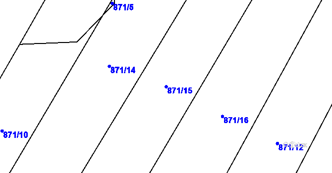 Parcela st. 871/15 v KÚ Kaliště u Horních Dubenek, Katastrální mapa