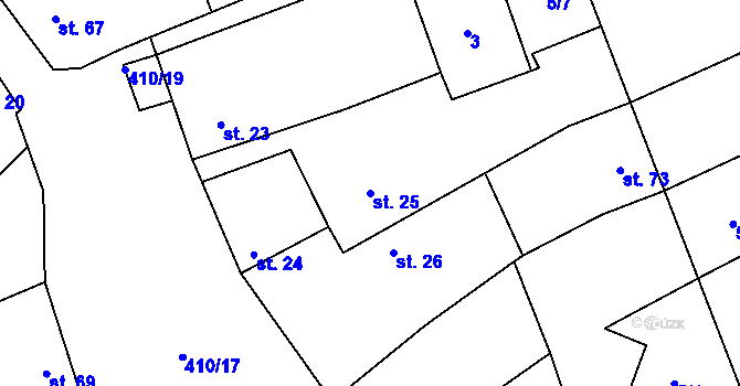 Parcela st. 25 v KÚ Kalivody, Katastrální mapa