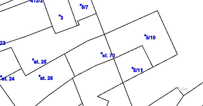Parcela st. 73 v KÚ Kalivody, Katastrální mapa