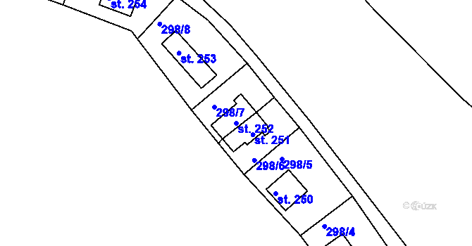 Parcela st. 252 v KÚ Kalivody, Katastrální mapa