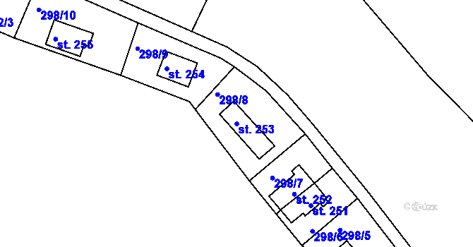 Parcela st. 253 v KÚ Kalivody, Katastrální mapa