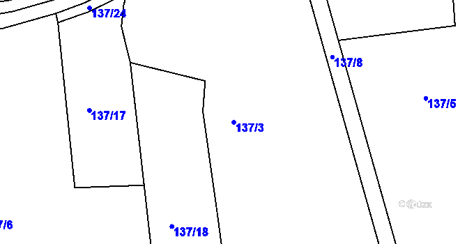 Parcela st. 137/3 v KÚ Kalivody, Katastrální mapa