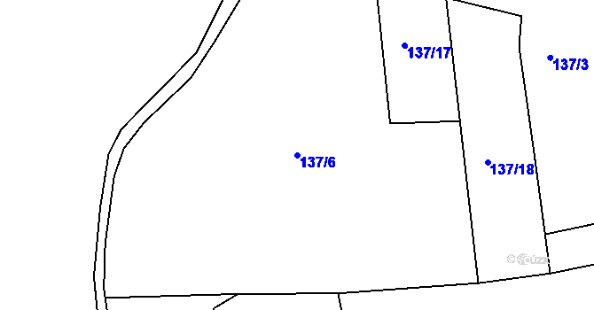 Parcela st. 137/6 v KÚ Kalivody, Katastrální mapa