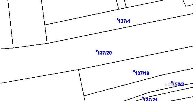 Parcela st. 137/20 v KÚ Kalivody, Katastrální mapa