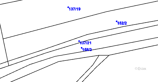 Parcela st. 137/21 v KÚ Kalivody, Katastrální mapa