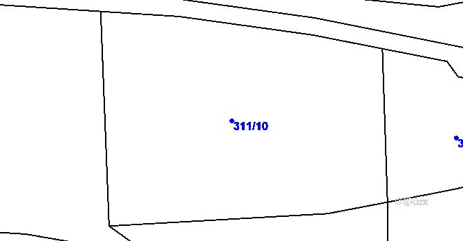 Parcela st. 311/10 v KÚ Kalivody, Katastrální mapa