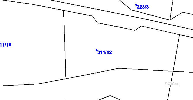 Parcela st. 311/12 v KÚ Kalivody, Katastrální mapa
