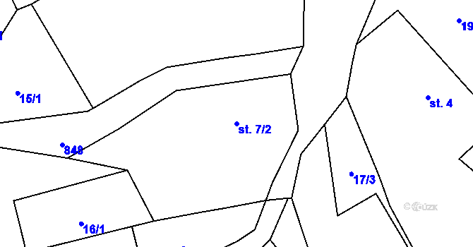 Parcela st. 7/2 v KÚ Kalovice, Katastrální mapa