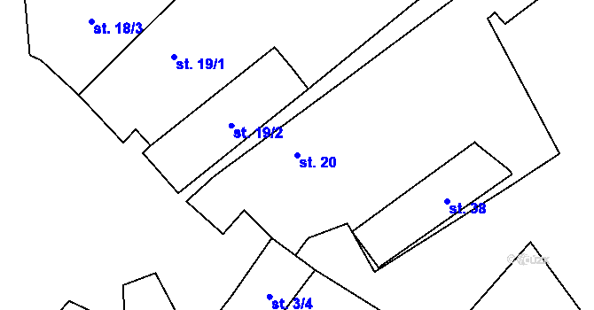 Parcela st. 20 v KÚ Kalovice, Katastrální mapa