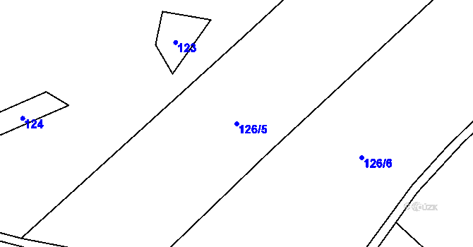 Parcela st. 126/5 v KÚ Kalovice, Katastrální mapa