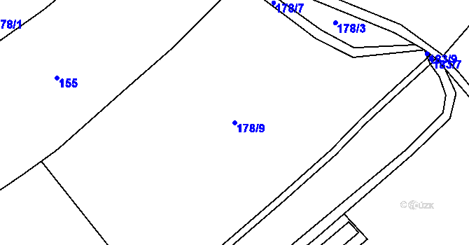 Parcela st. 178/9 v KÚ Kalovice, Katastrální mapa