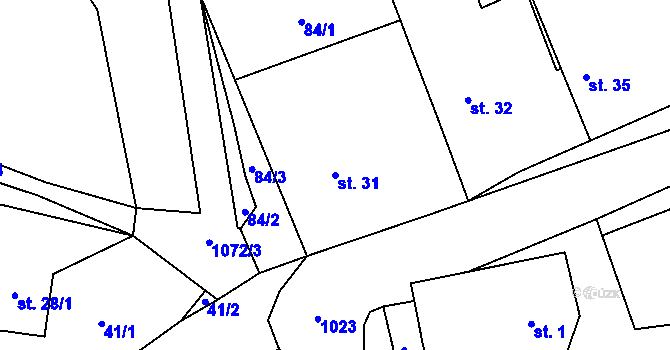 Parcela st. 31 v KÚ Rašovice u Kalovic, Katastrální mapa