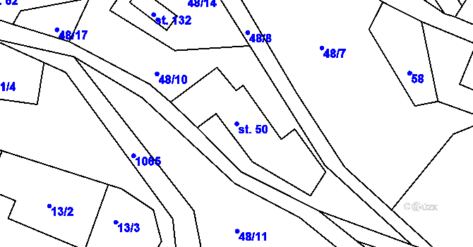 Parcela st. 50 v KÚ Rašovice u Kalovic, Katastrální mapa