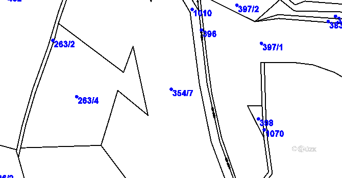 Parcela st. 354/7 v KÚ Rašovice u Kalovic, Katastrální mapa
