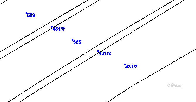 Parcela st. 431/8 v KÚ Rašovice u Kalovic, Katastrální mapa