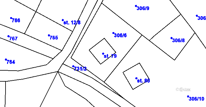 Parcela st. 79 v KÚ Robeč, Katastrální mapa