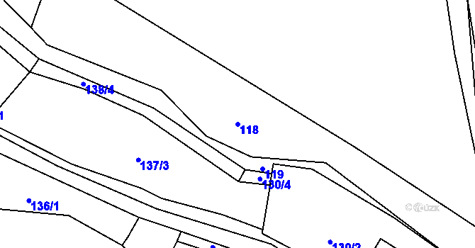 Parcela st. 118 v KÚ Robeč, Katastrální mapa