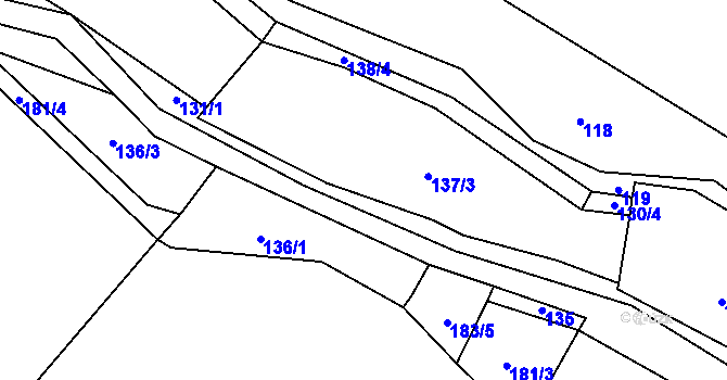 Parcela st. 131/2 v KÚ Robeč, Katastrální mapa