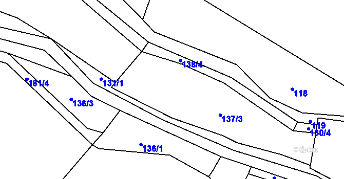 Parcela st. 137/4 v KÚ Robeč, Katastrální mapa