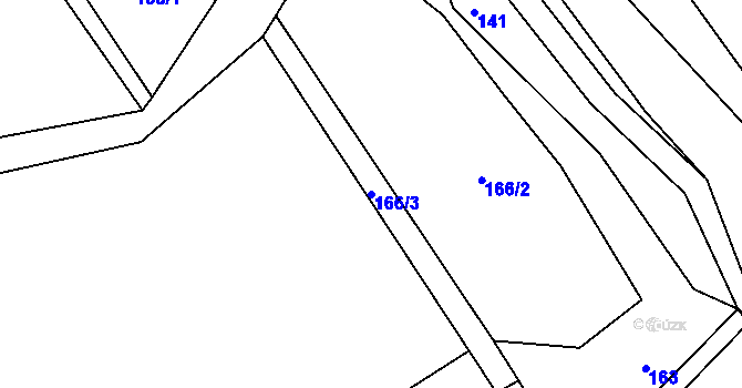 Parcela st. 166/3 v KÚ Robeč, Katastrální mapa