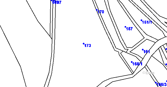 Parcela st. 173 v KÚ Robeč, Katastrální mapa