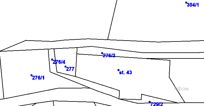 Parcela st. 276/2 v KÚ Robeč, Katastrální mapa