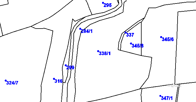 Parcela st. 338/1 v KÚ Robeč, Katastrální mapa