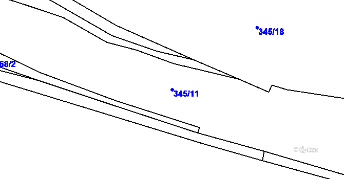 Parcela st. 345/11 v KÚ Robeč, Katastrální mapa