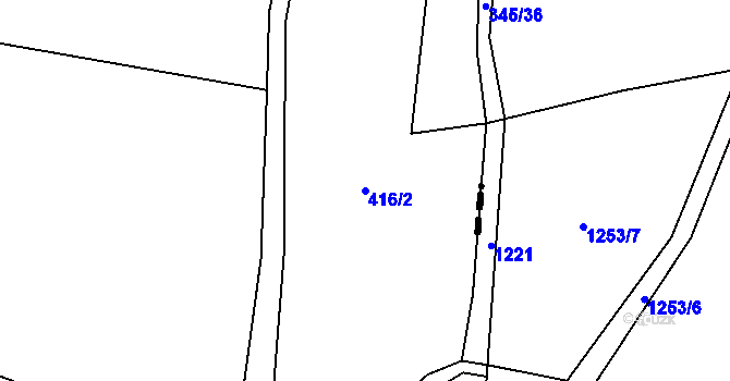 Parcela st. 416/2 v KÚ Robeč, Katastrální mapa