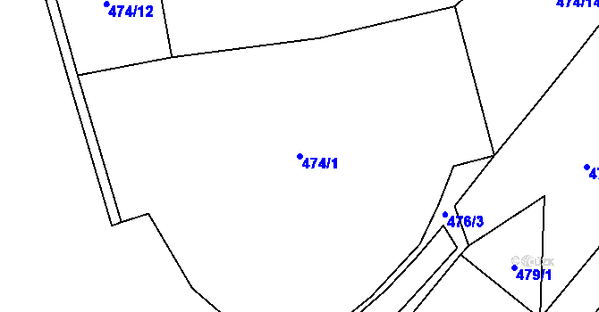 Parcela st. 474/1 v KÚ Robeč, Katastrální mapa