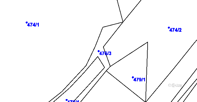 Parcela st. 476/3 v KÚ Robeč, Katastrální mapa