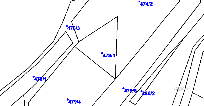 Parcela st. 479/1 v KÚ Robeč, Katastrální mapa