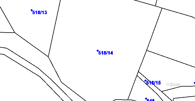 Parcela st. 518/14 v KÚ Robeč, Katastrální mapa