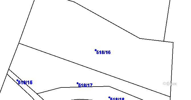 Parcela st. 518/16 v KÚ Robeč, Katastrální mapa