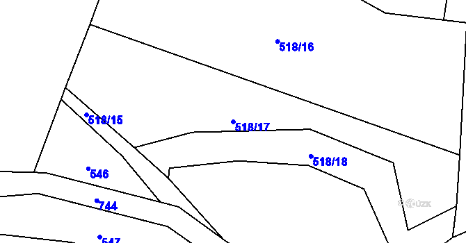Parcela st. 518/17 v KÚ Robeč, Katastrální mapa