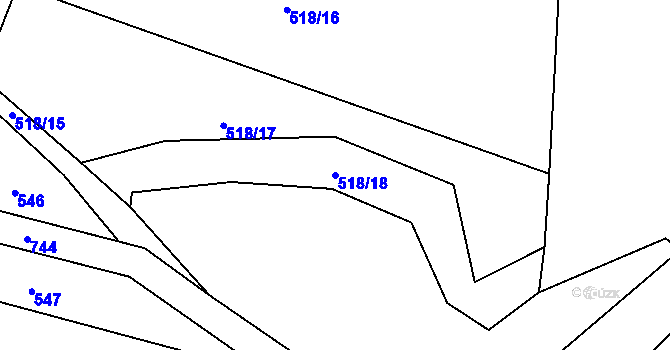 Parcela st. 518/18 v KÚ Robeč, Katastrální mapa