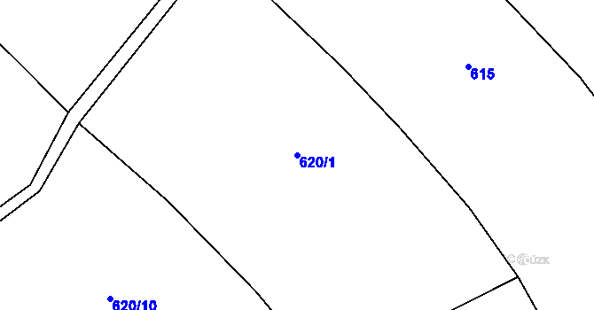 Parcela st. 620/1 v KÚ Robeč, Katastrální mapa