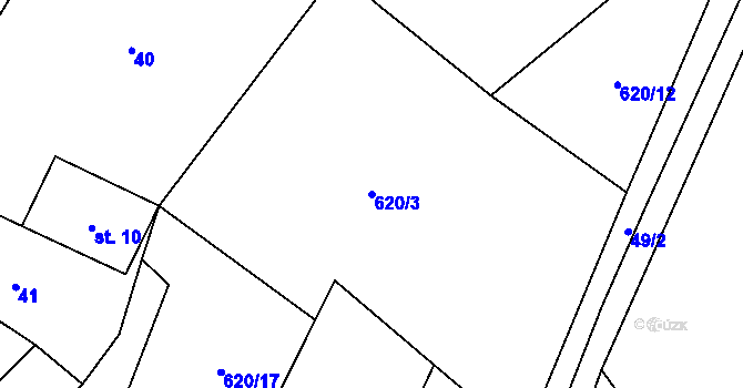 Parcela st. 620/3 v KÚ Robeč, Katastrální mapa