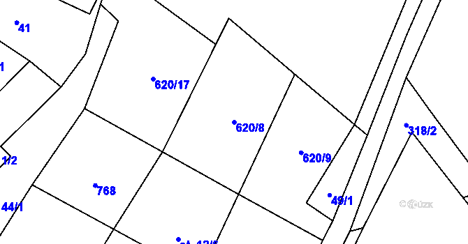 Parcela st. 620/8 v KÚ Robeč, Katastrální mapa