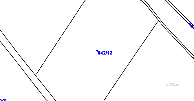 Parcela st. 642/12 v KÚ Robeč, Katastrální mapa