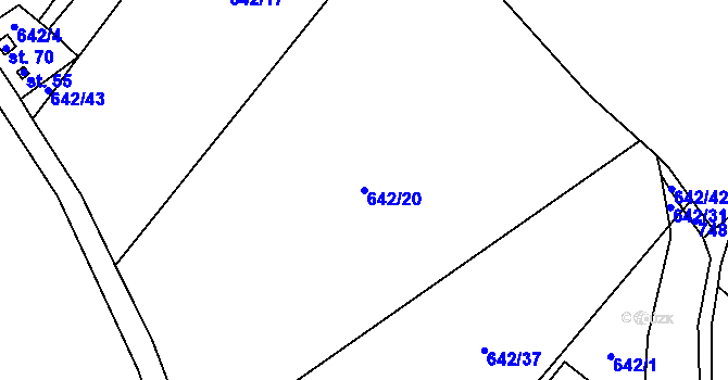 Parcela st. 642/20 v KÚ Robeč, Katastrální mapa