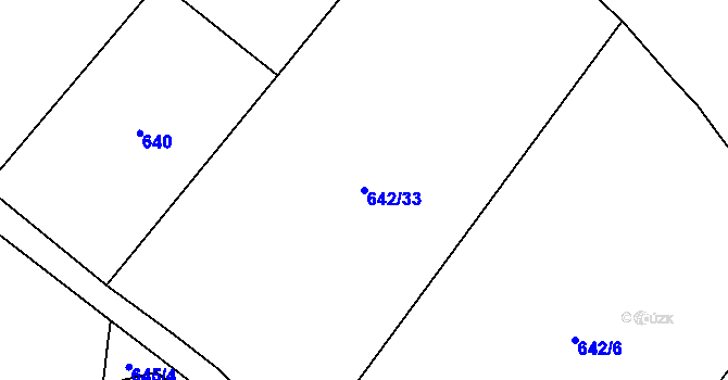 Parcela st. 642/33 v KÚ Robeč, Katastrální mapa