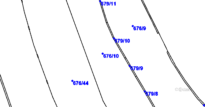 Parcela st. 676/10 v KÚ Robeč, Katastrální mapa