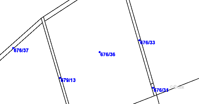 Parcela st. 676/36 v KÚ Robeč, Katastrální mapa