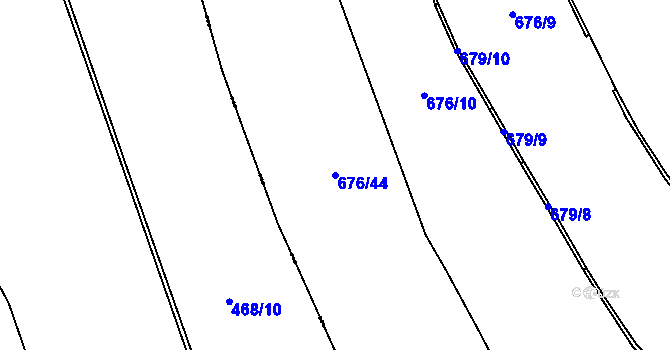 Parcela st. 676/44 v KÚ Robeč, Katastrální mapa