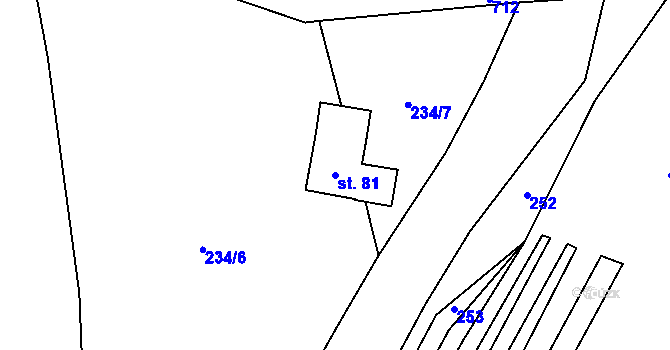 Parcela st. 81 v KÚ Robeč, Katastrální mapa