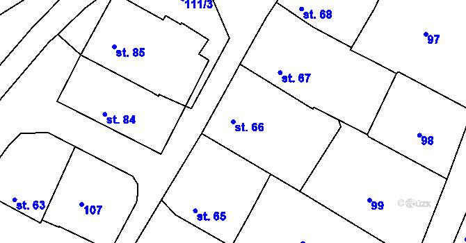 Parcela st. 66 v KÚ Kámen u Pacova, Katastrální mapa