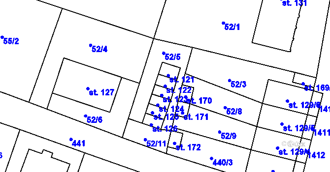 Parcela st. 122 v KÚ Kámen u Pacova, Katastrální mapa