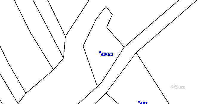 Parcela st. 420/3 v KÚ Nízká Lhota, Katastrální mapa