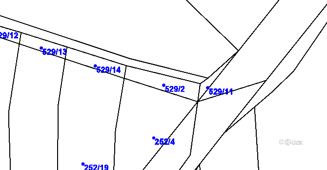 Parcela st. 529/2 v KÚ Nízká Lhota, Katastrální mapa